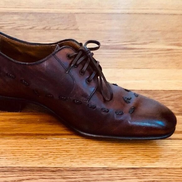 Sergio Rossi Men\'s Burgundy Brogue Designer Italian Leather Oxfords US8 EU41 UK7 main image 10